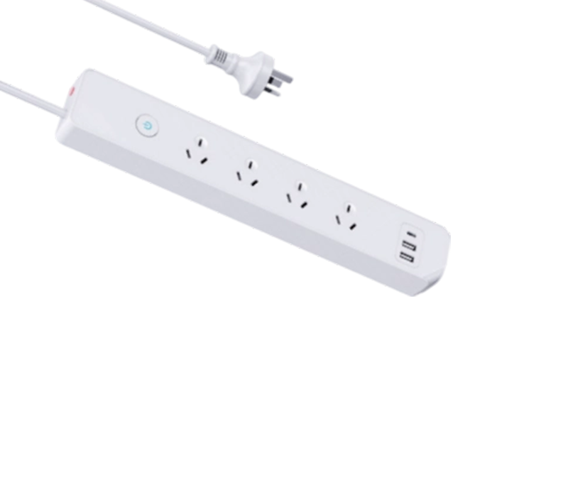 AU05 콘센트 4개, USB-A 포트 2개, USB-C 포트 1개가 있는 호주식 전원 스트립
